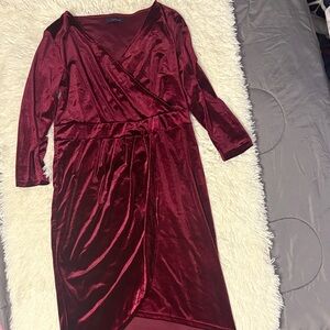 Elegant Burgundy Wrap Dress